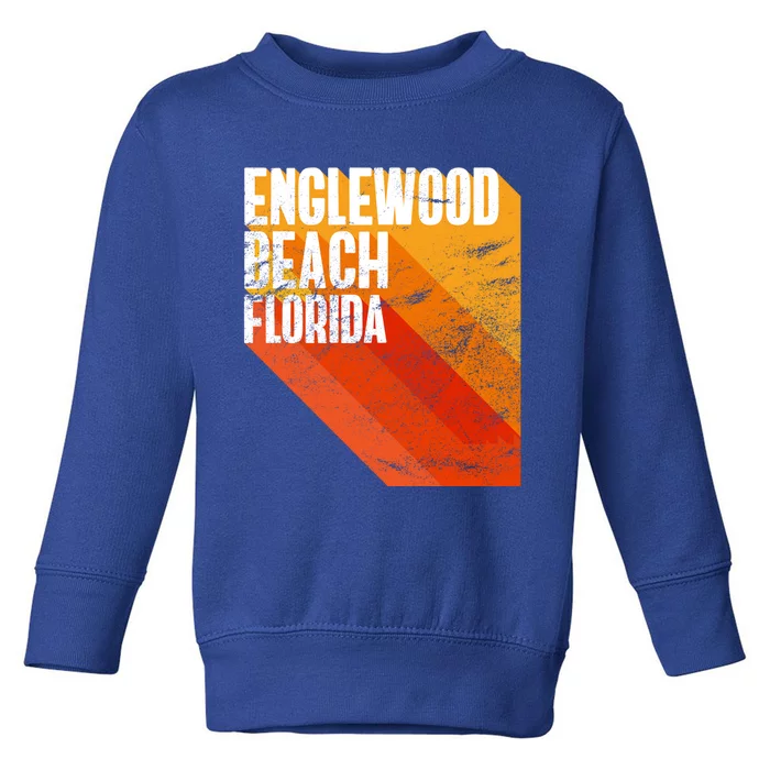 Englewood Beach Gift Retro Style Florida Gift Toddler Sweatshirt