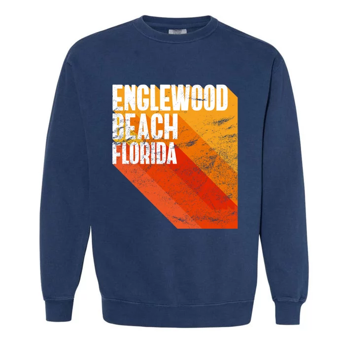 Englewood Beach Gift Retro Style Florida Gift Garment-Dyed Sweatshirt