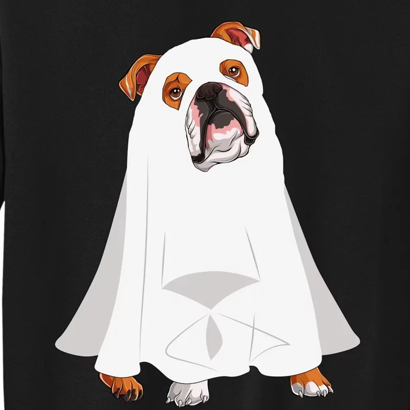 English Bulldog Ghost Pumpkin Halloween Fall Dog Lover Tall Sweatshirt