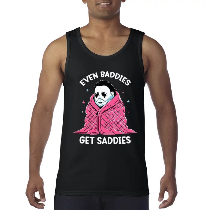 Even Baddies Get Saddies Raccoon Funny Oddly Specific Meme Tank Top