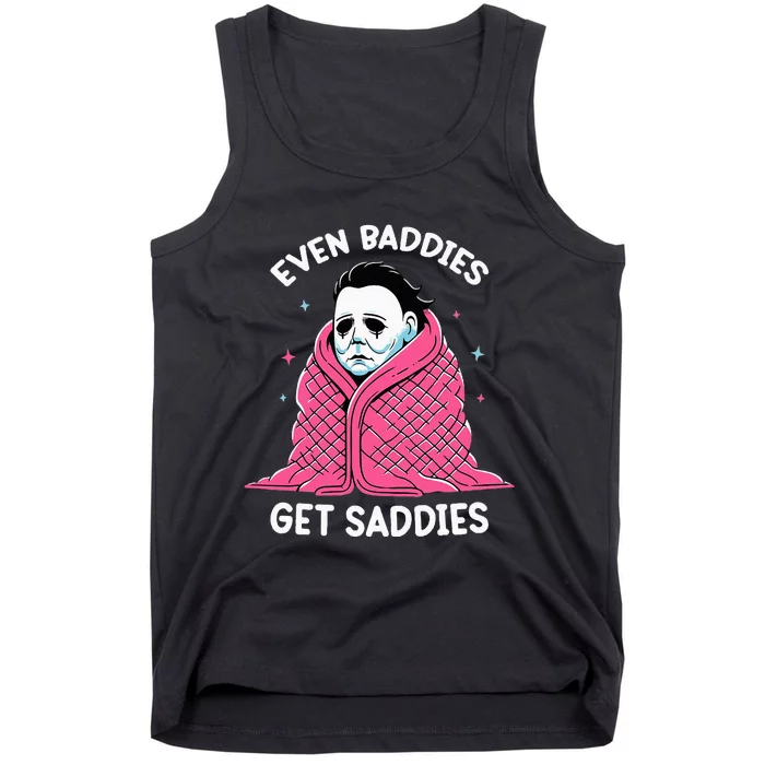 Even Baddies Get Saddies Raccoon Funny Oddly Specific Meme Tank Top