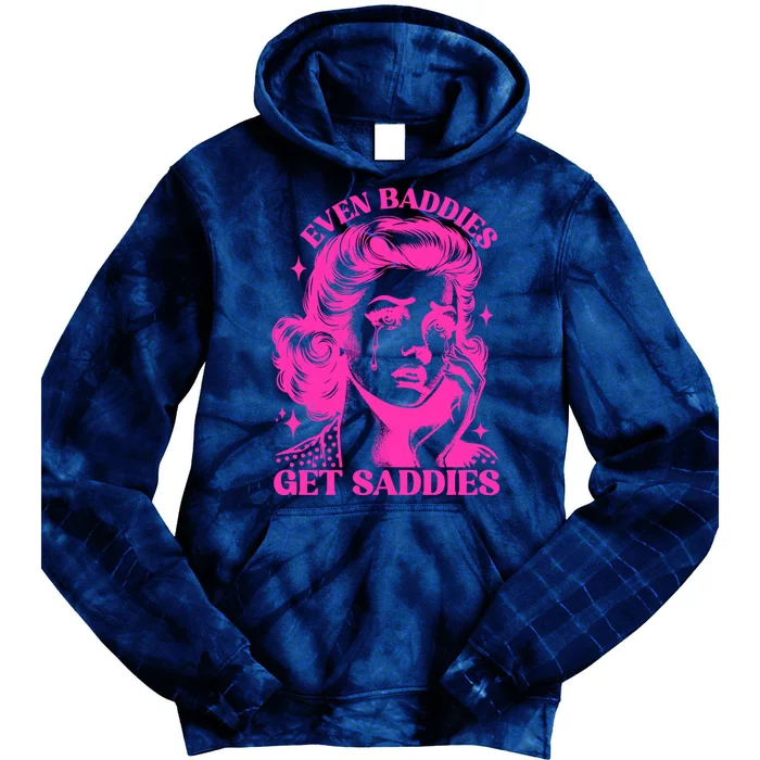 Even Baddies Get Saddies Retro Lady Tie Dye Hoodie