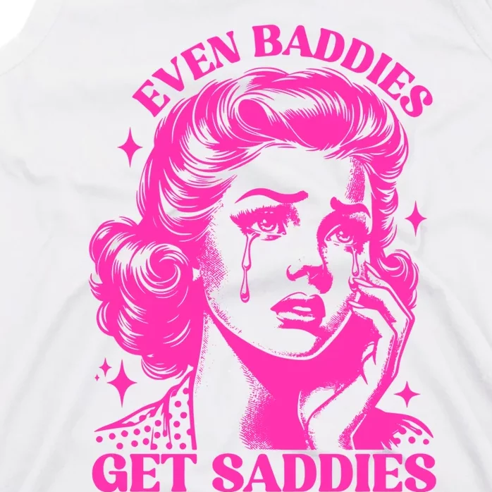 Even Baddies Get Saddies Retro Lady Tank Top