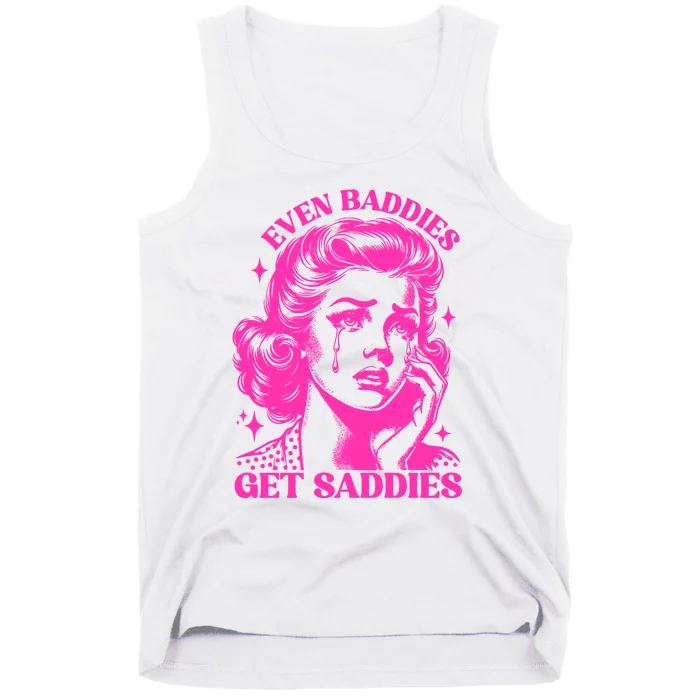 Even Baddies Get Saddies Retro Lady Tank Top