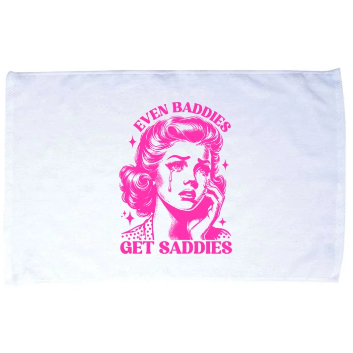 Even Baddies Get Saddies Retro Lady Microfiber Hand Towel