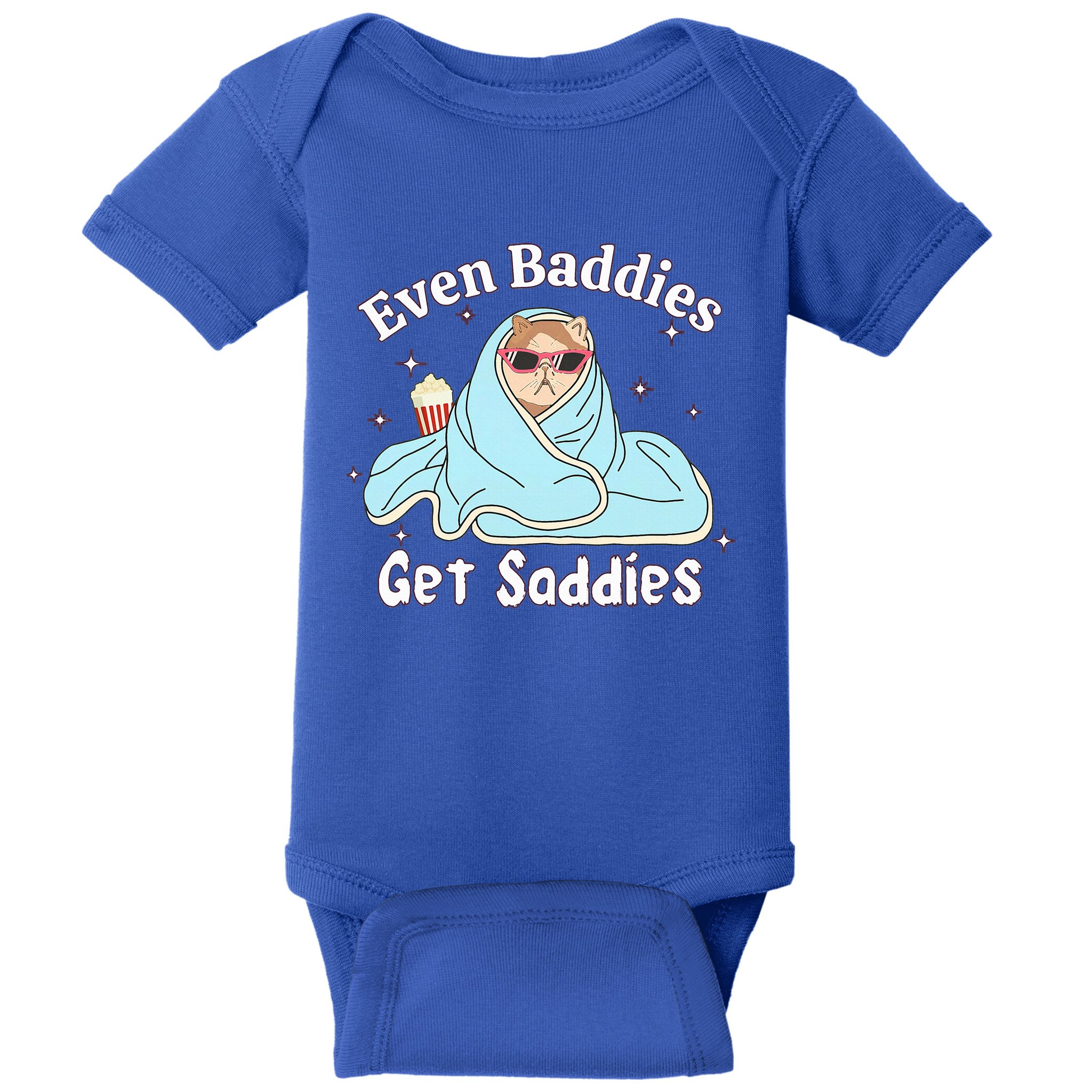 Even Baddies Get Saddies Funny Cat Sarcastic Baby Bodysuit | TeeShirtPalace