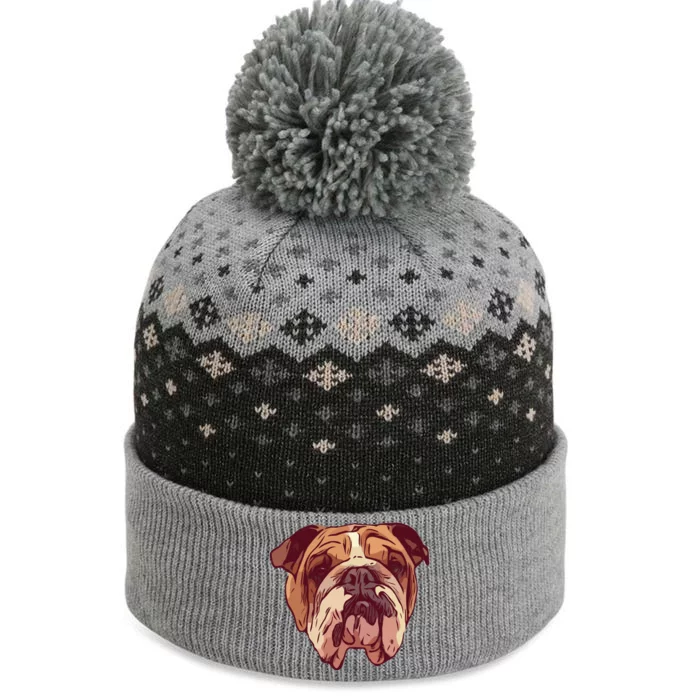 English Bulldog Gift The Baniff Cuffed Pom Beanie