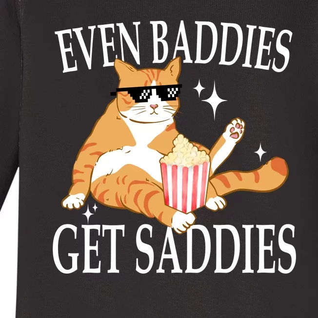 Even Baddies Get Saddies Funny Baby Long Sleeve Bodysuit