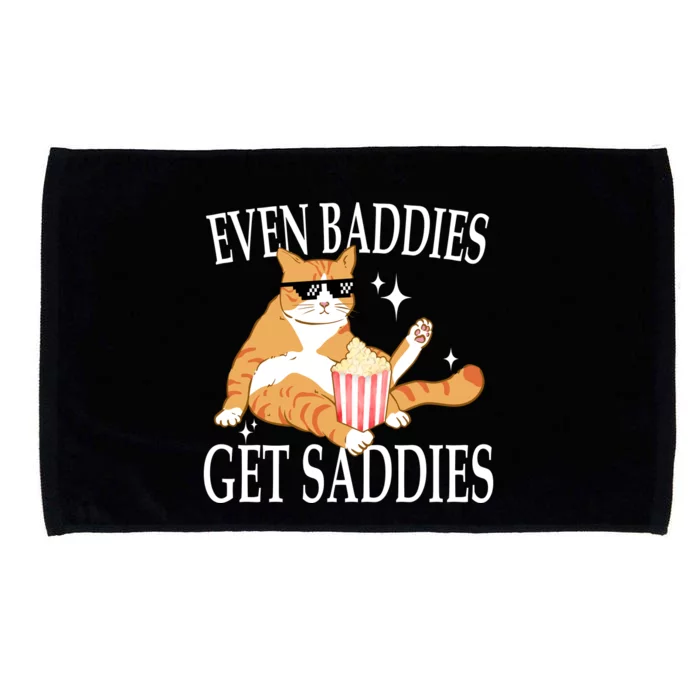 Even Baddies Get Saddies Funny Microfiber Hand Towel