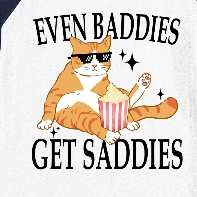 Even Baddies Get Saddies Funny Baseball Sleeve Shirt