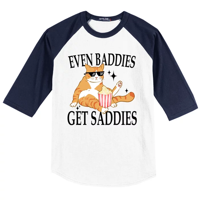 Even Baddies Get Saddies Funny Baseball Sleeve Shirt