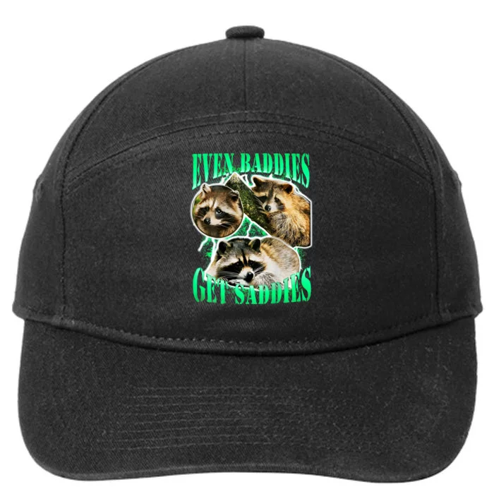 Even Baddies Get Saddies Racoon 7-Panel Snapback Hat