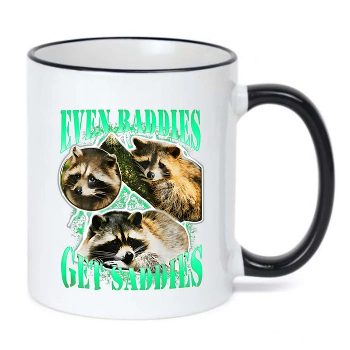 Even Baddies Get Saddies Racoon Black Color Changing Mug