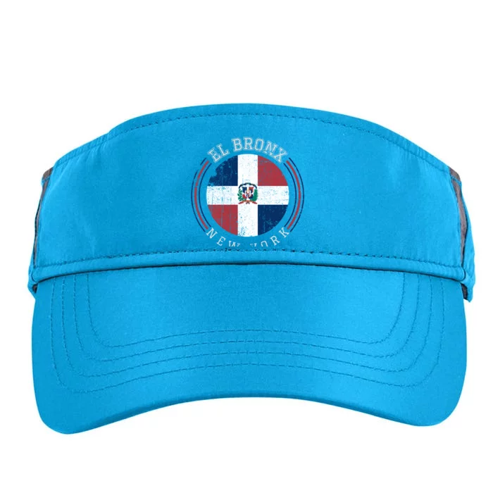 El Bronx Gift Dominican Republic Flag Varsity Style Gift Adult Drive Performance Visor