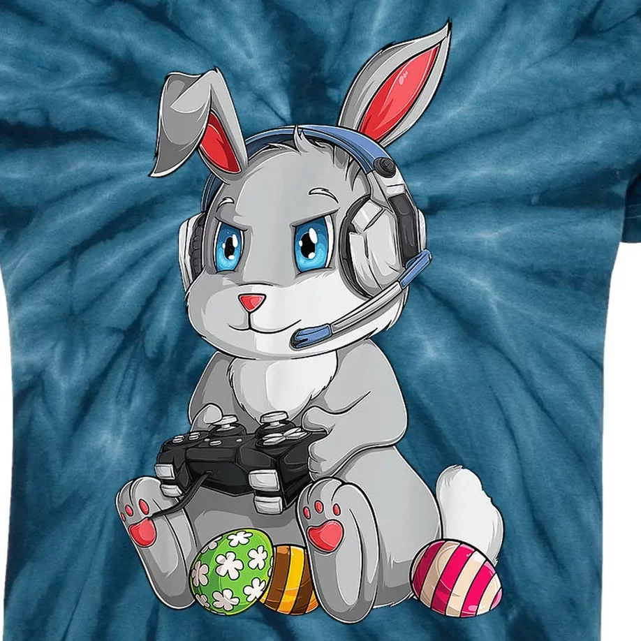 Easter Bunny Gamer Kids Tie-Dye T-Shirt