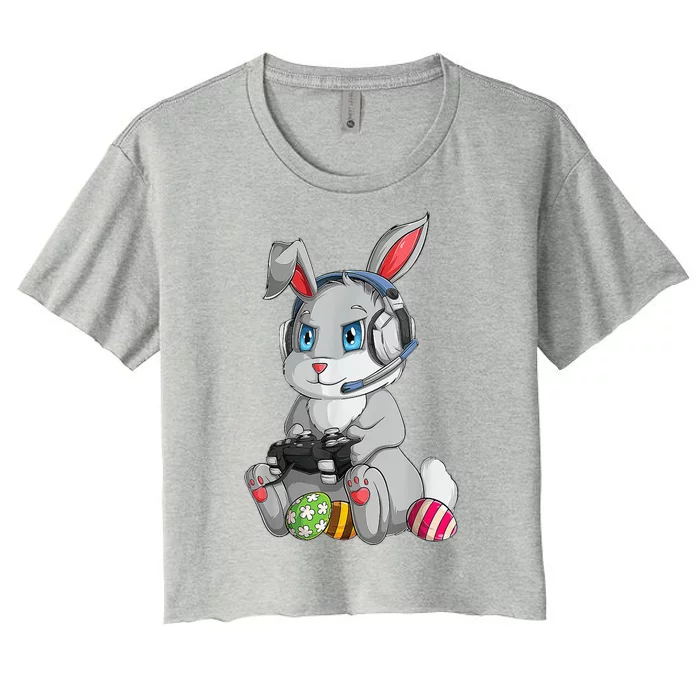 Easter Bunny Gamer Women's Crop Top Tee