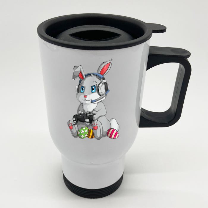 Easter Bunny Gamer Front & Back Stainless Steel Travel Mug