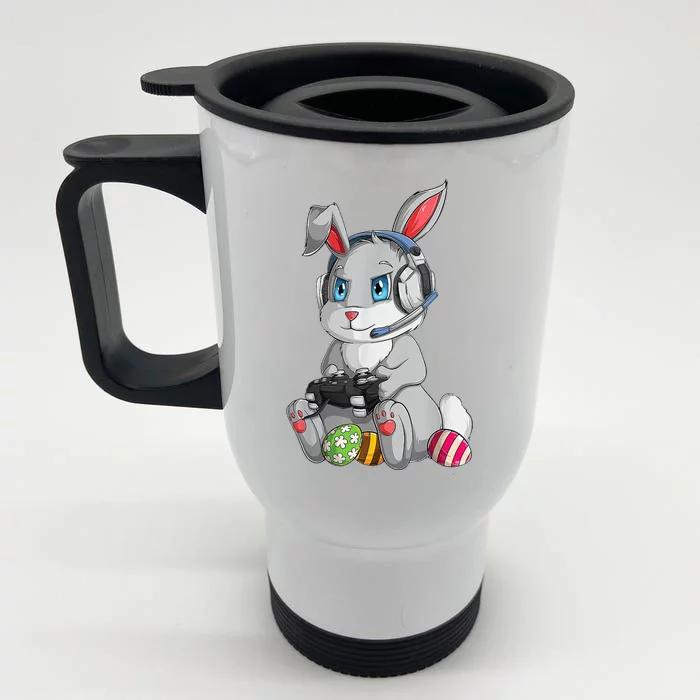 Easter Bunny Gamer Front & Back Stainless Steel Travel Mug