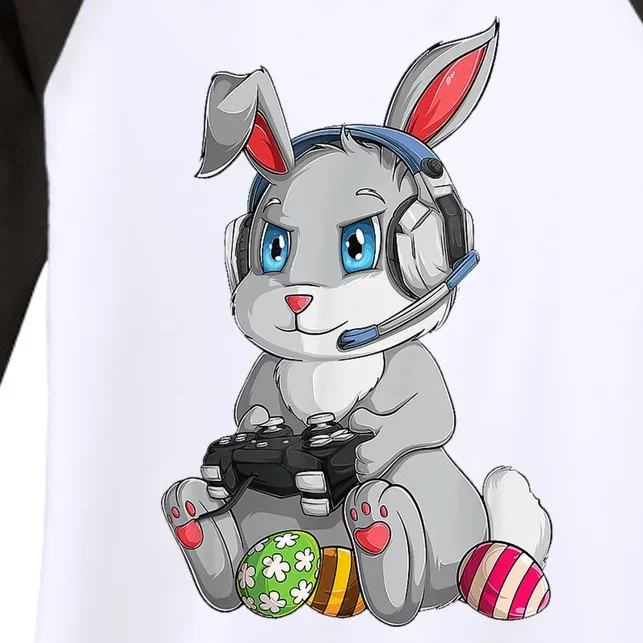 Easter Bunny Gamer Women's Tri-Blend 3/4-Sleeve Raglan Shirt