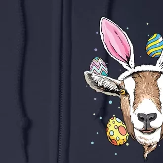 Easter Bunny Goat Funny Farmer Easter Goat Full Zip Hoodie