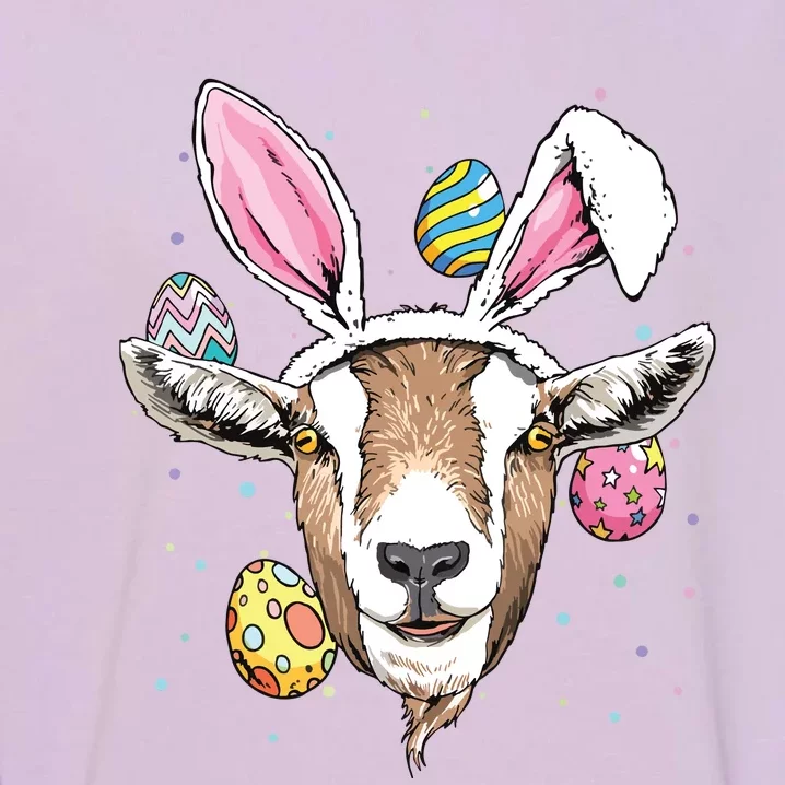 Easter Bunny Goat Funny Farmer Easter Goat Garment-Dyed Sweatshirt