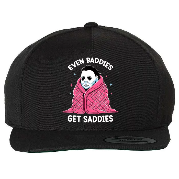 Even Baddies Get Saddies Raccoon Funny Oddly Specific Meme Wool Snapback Cap