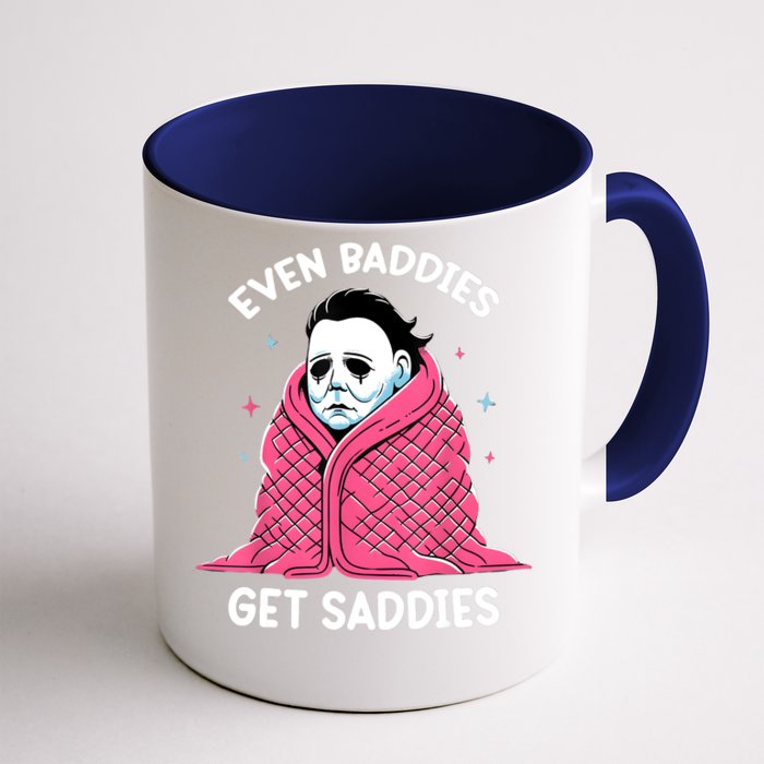 Even Baddies Get Saddies Raccoon Funny Oddly Specific Meme Front & Back Coffee Mug