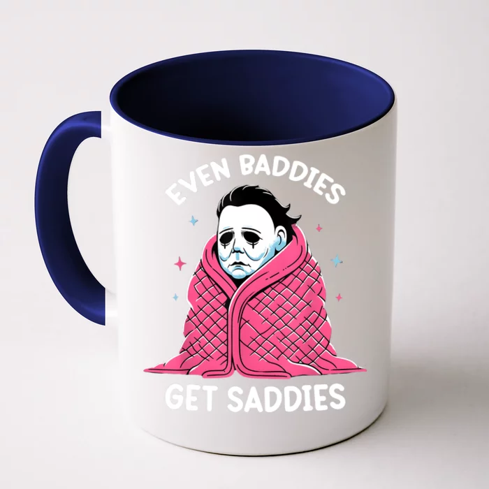 Even Baddies Get Saddies Raccoon Funny Oddly Specific Meme Front & Back Coffee Mug