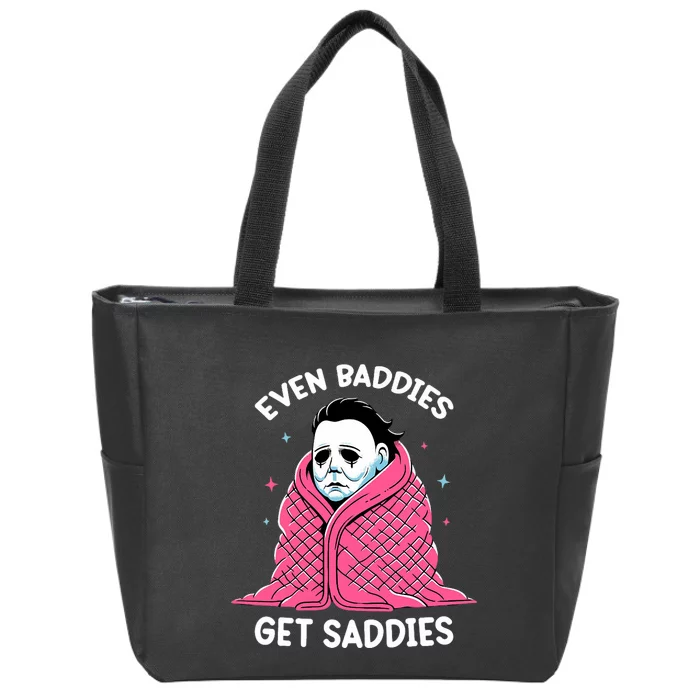 Even Baddies Get Saddies Raccoon Funny Oddly Specific Meme Zip Tote Bag