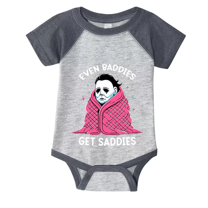 Even Baddies Get Saddies Raccoon Funny Oddly Specific Meme Infant Baby Jersey Bodysuit