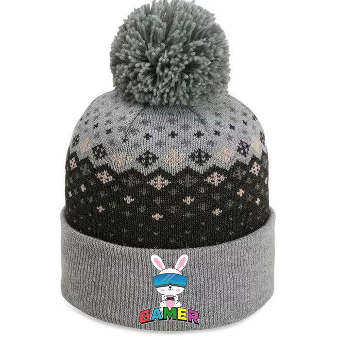 Easter Bunny Gamer Rabbit Easter Day Gaming Gift The Baniff Cuffed Pom Beanie