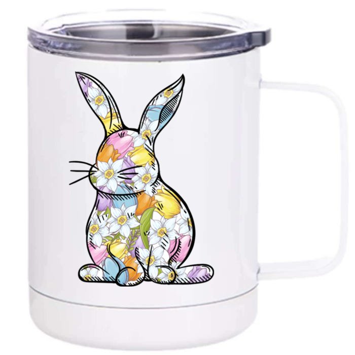 Easter Bunny Gift Easter Spring Cute Spring Gift Front & Back 12oz Stainless Steel Tumbler Cup