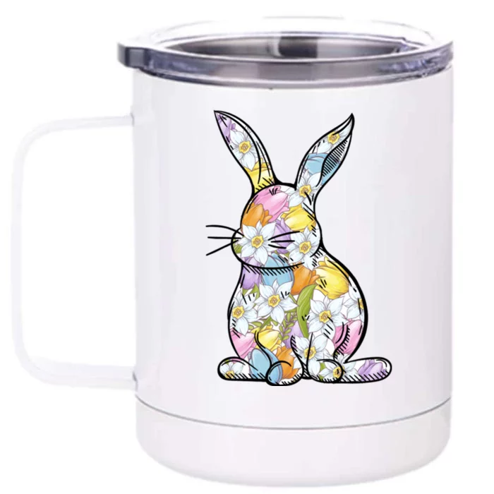 Easter Bunny Gift Easter Spring Cute Spring Gift Front & Back 12oz Stainless Steel Tumbler Cup