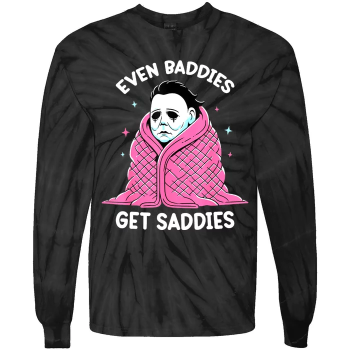 Even Baddies Get Saddies Raccoon Funny Oddly Specific Meme Tie-Dye Long Sleeve Shirt