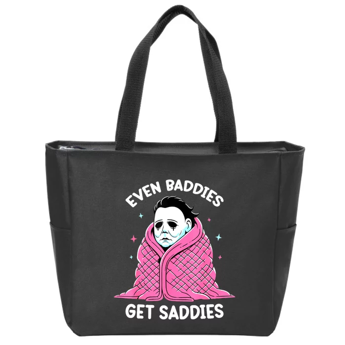 Even Baddies Get Saddies Raccoon Funny Oddly Specific Meme Zip Tote Bag