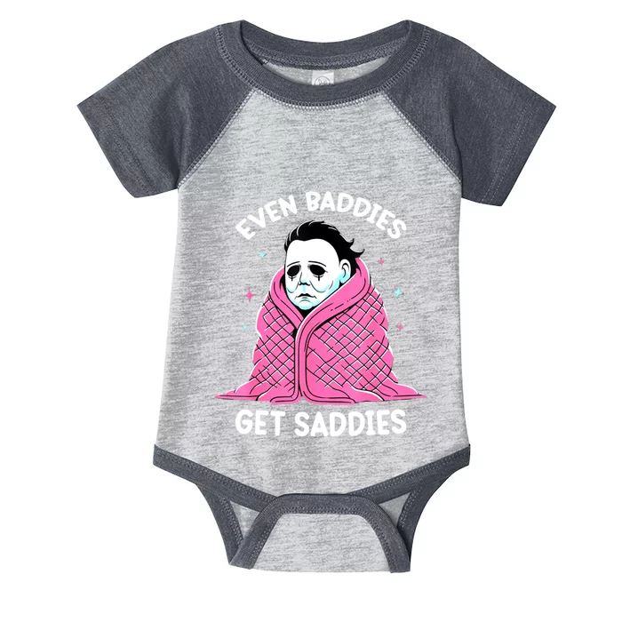 Even Baddies Get Saddies Raccoon Funny Oddly Specific Meme Infant Baby Jersey Bodysuit