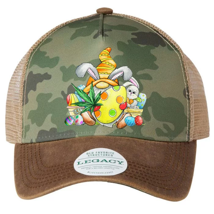 Easter Bunny Gnome Weed Leaf Lover Happy Easter Day Legacy Tie Dye Trucker Hat