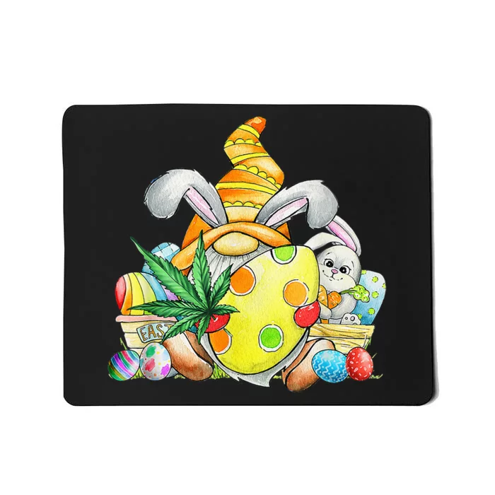 Easter Bunny Gnome Weed Leaf Lover Happy Easter Day Mousepad