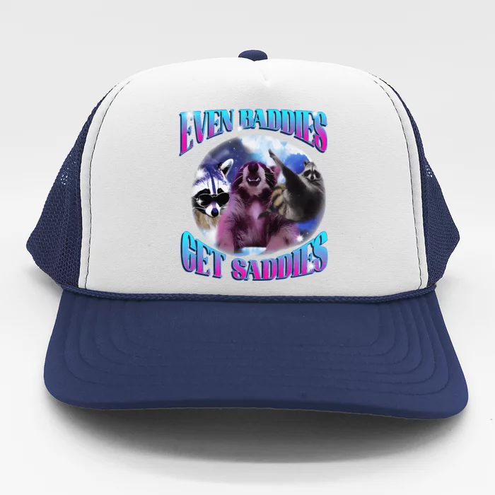 Even Baddies Get Saddies Opossum Funny Trucker Hat