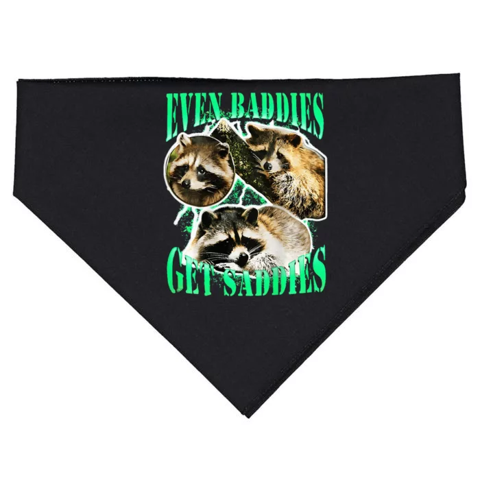 even baddies get saddies racoon USA-Made Doggie Bandana