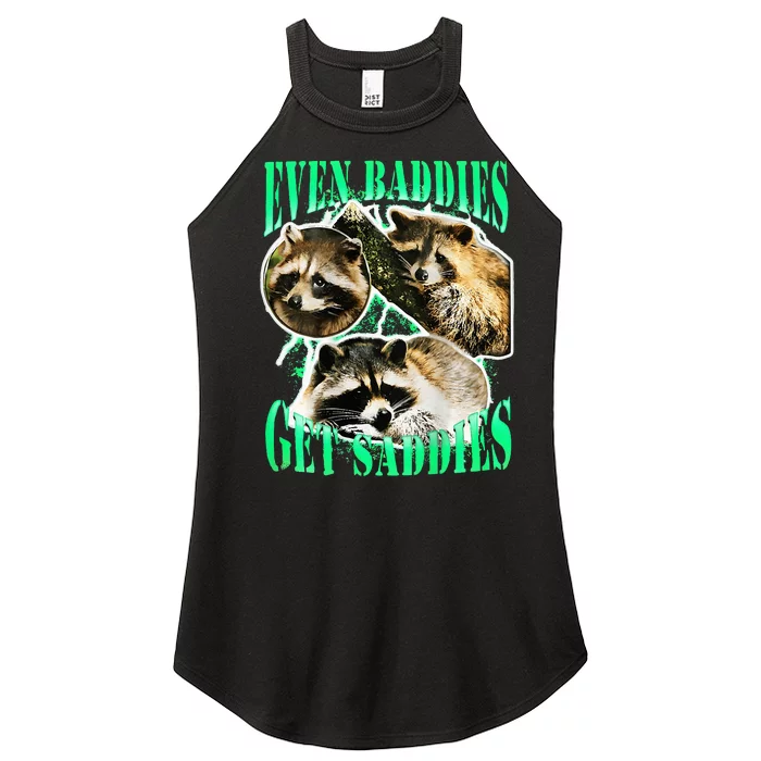 even baddies get saddies racoon Women’s Perfect Tri Rocker Tank