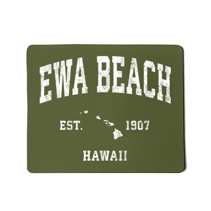 Ewa Beach Hawaii Hi Vintage Athletic Black Sports Mousepad