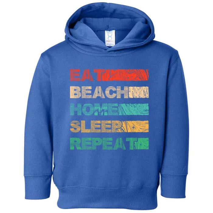 Eat Beach Home Sleep Tan Sunbathing Island Vacation Travel Gift Toddler Hoodie