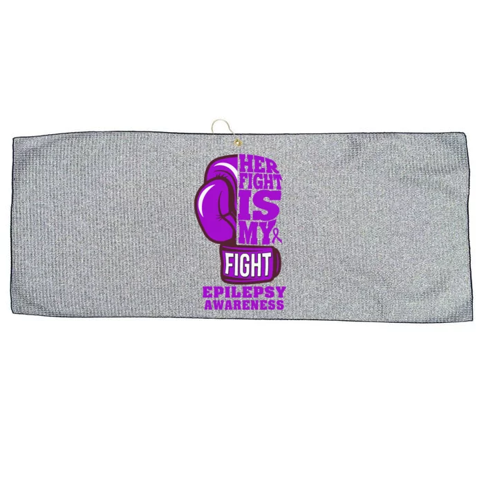 Epilepsy Boxing Her Fight Is My Fight Purple Ribbon Large Microfiber Waffle Golf Towel