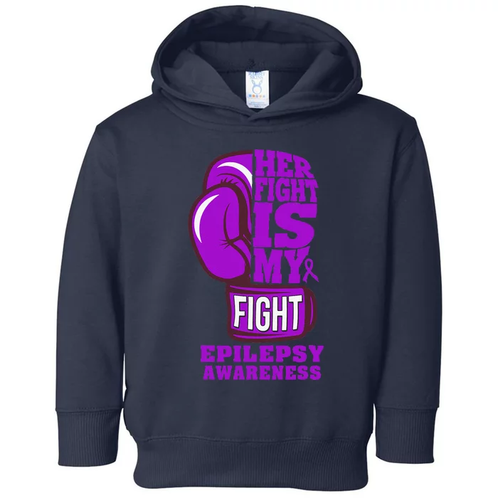 Epilepsy Boxing Her Fight Is My Fight Purple Ribbon Toddler Hoodie