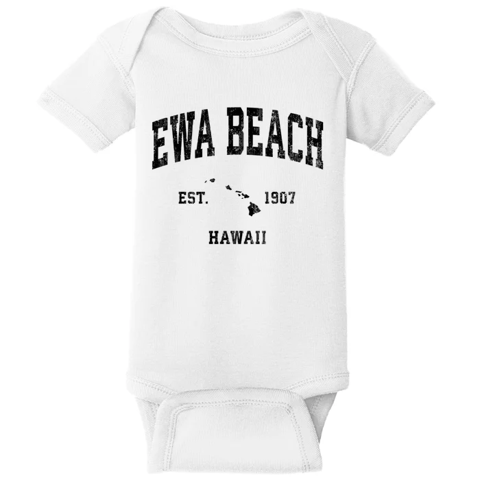 Ewa Beach Hawaii Hi Vintage Established Athletic Sports Design Baby Bodysuit