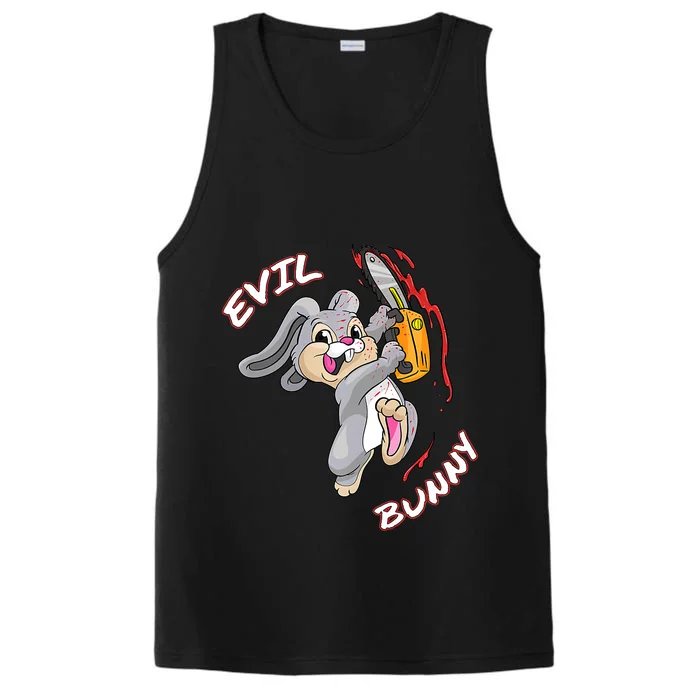 Evil Bunny Halloween Funny Bad Rabbit Killer Performance Tank