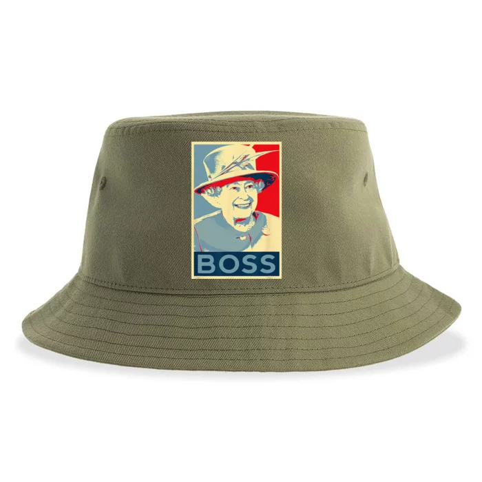 Elizabeth Boss Her Royal Highness Queen Of England Sustainable Bucket Hat