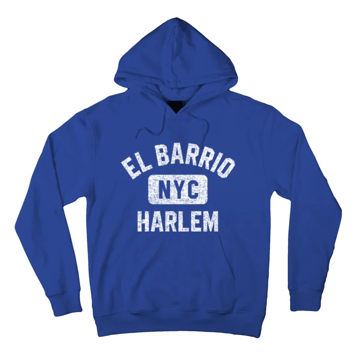 El Barrio Harlem Nyc Gym Style Distressed White Print Gift Hoodie