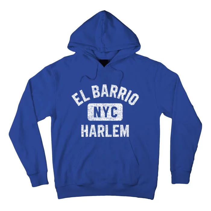 El Barrio Harlem Nyc Gym Style Distressed White Print Gift Tall Hoodie